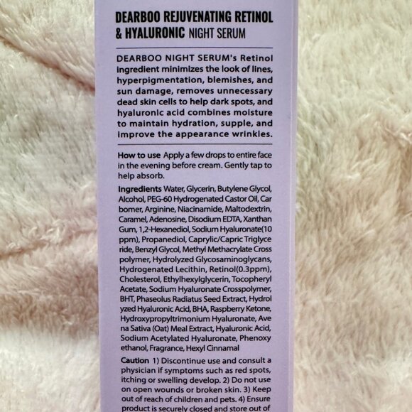 DEARBOO Rejuvenating Retinol Hyaluronic - Night Serum and Cream Set - Picture 3 of 5